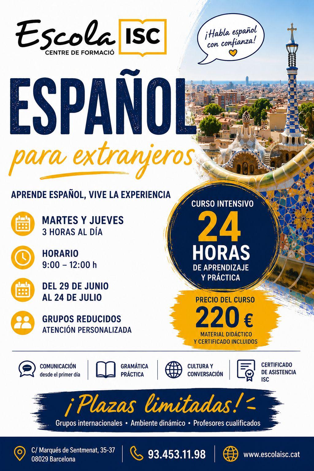 espanyol-estrangers Curs intensiu d'espanyol